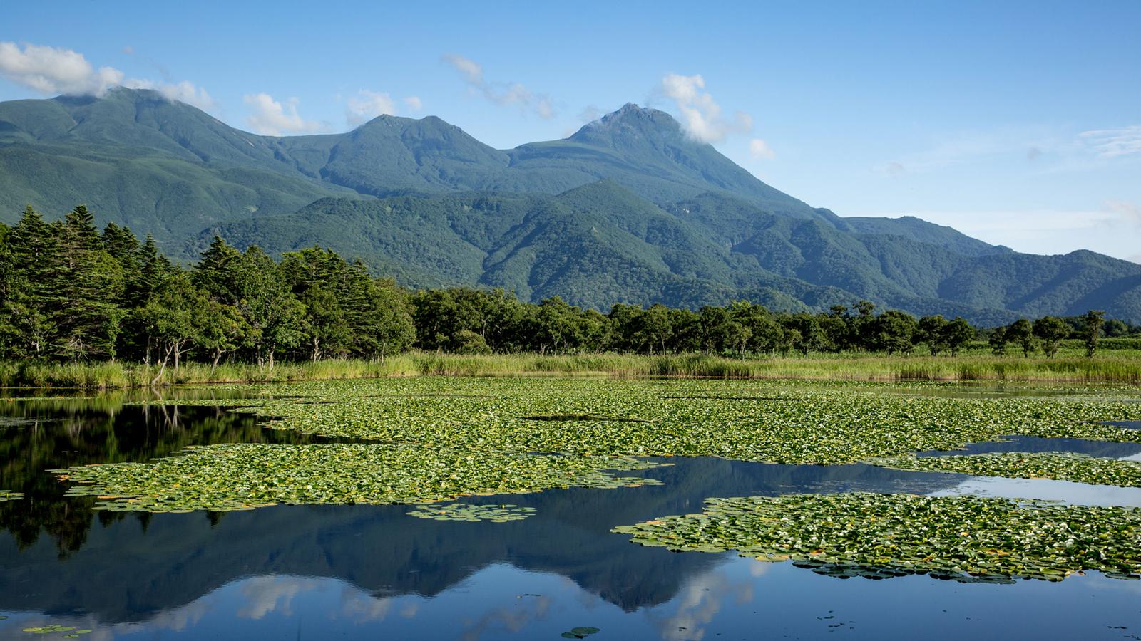 Lake view of the stunning Shiretoko National Park, Japan