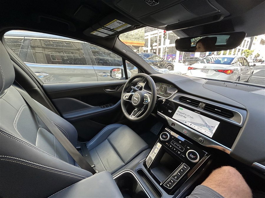 View from the passenger seat of a driverless car in San Francisco