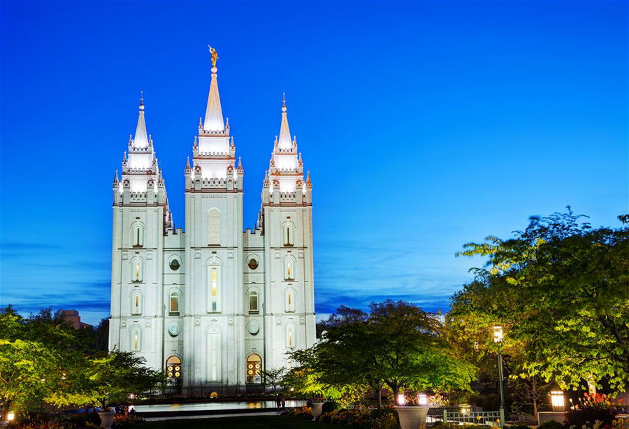 Mormon temple in Salt Lake City, Utah