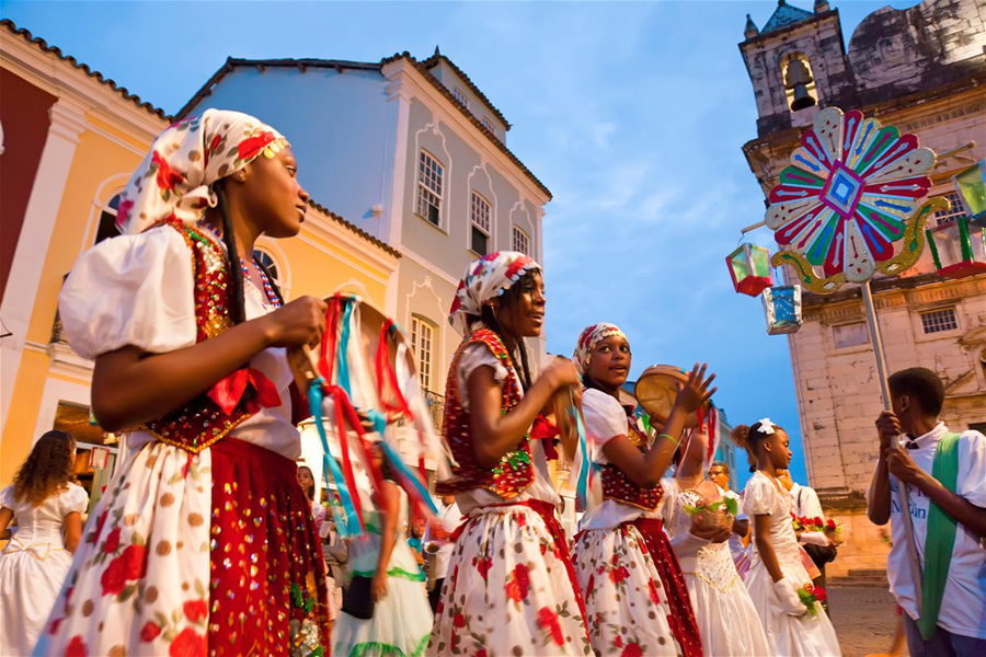 Christmas procession and carnival, Pelourinho, Salvador, Bahia, Brazil