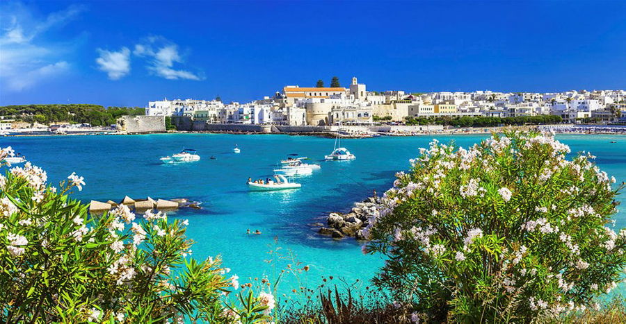 A view over the Mediterranean sea off the coast of Southern Italy