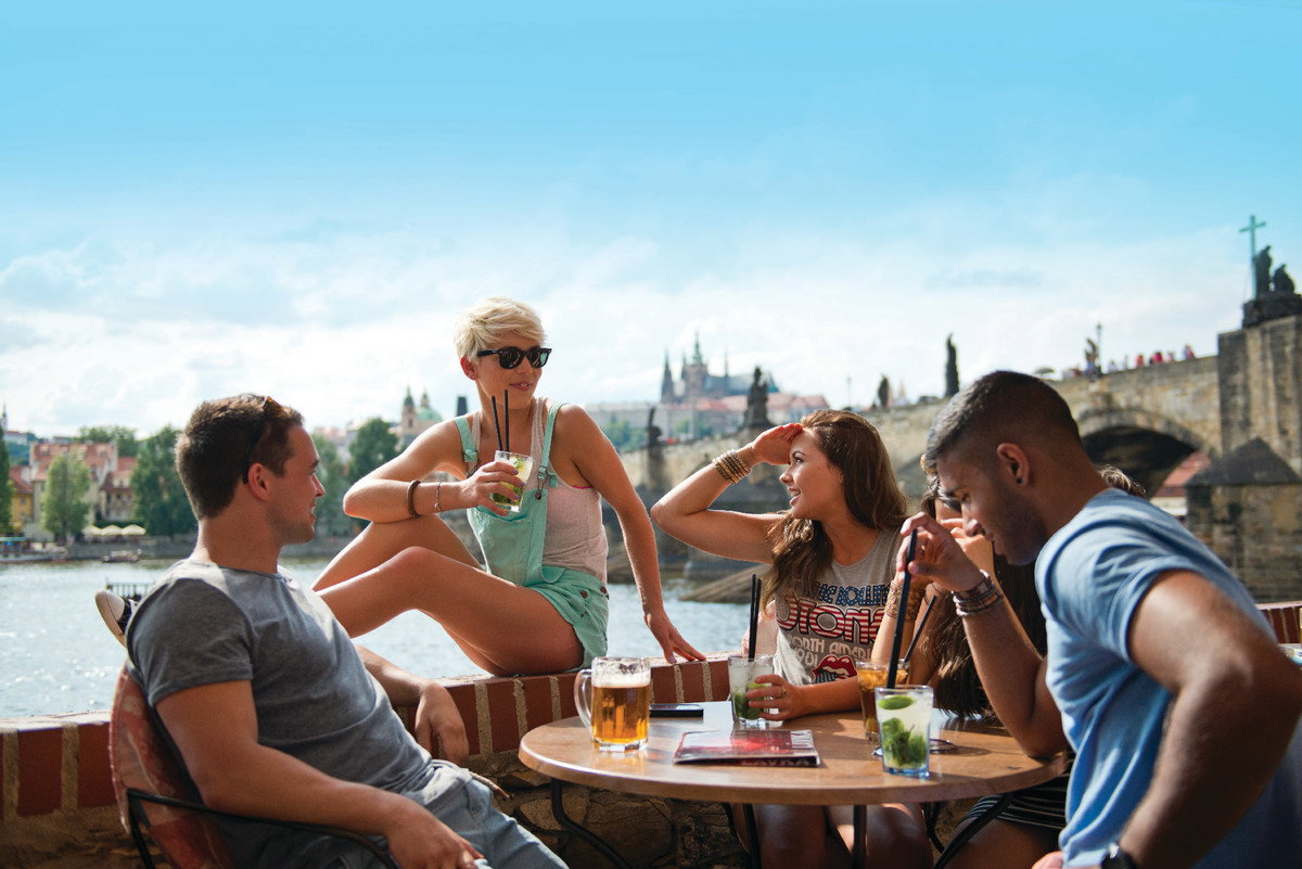 A group of friends in Prague