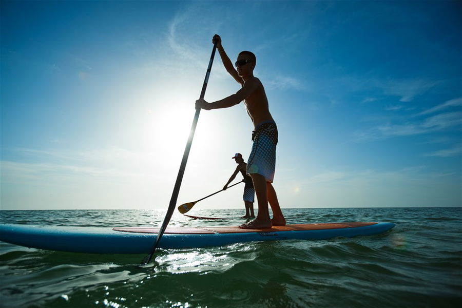 Stand up paddleboarding in Mauritius