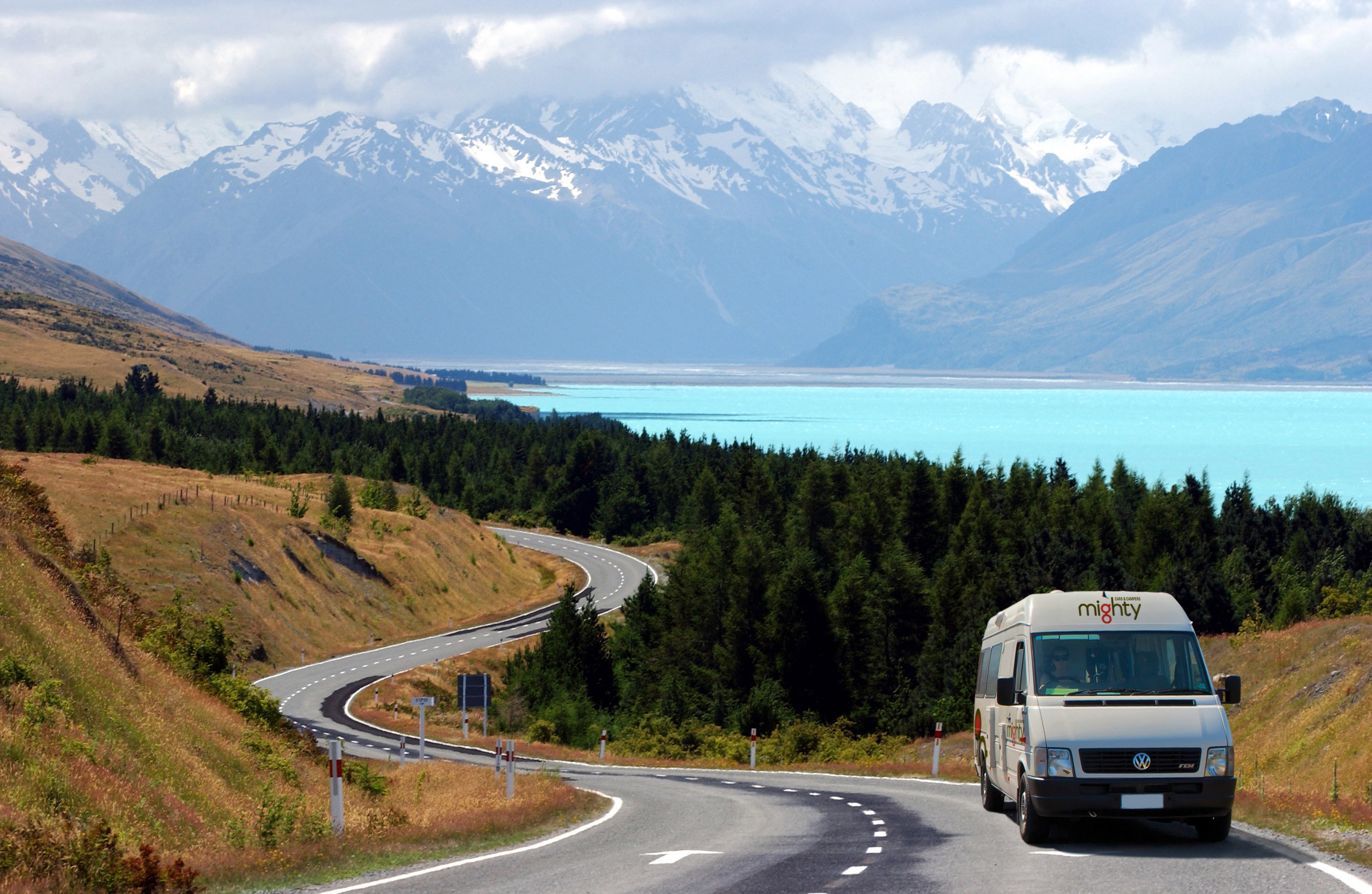 A motorhome on the road in New Zealand