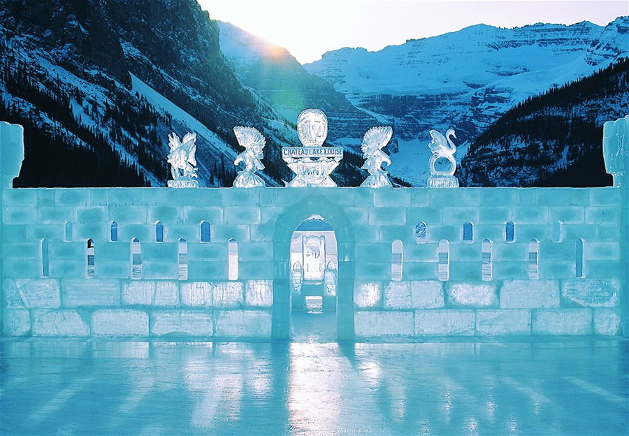 Winter Ice Sculpture at Lake Louise, Canada