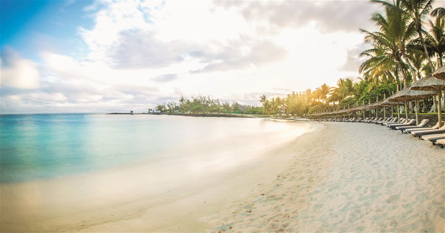 A beautiful white sand beach in Mauritius