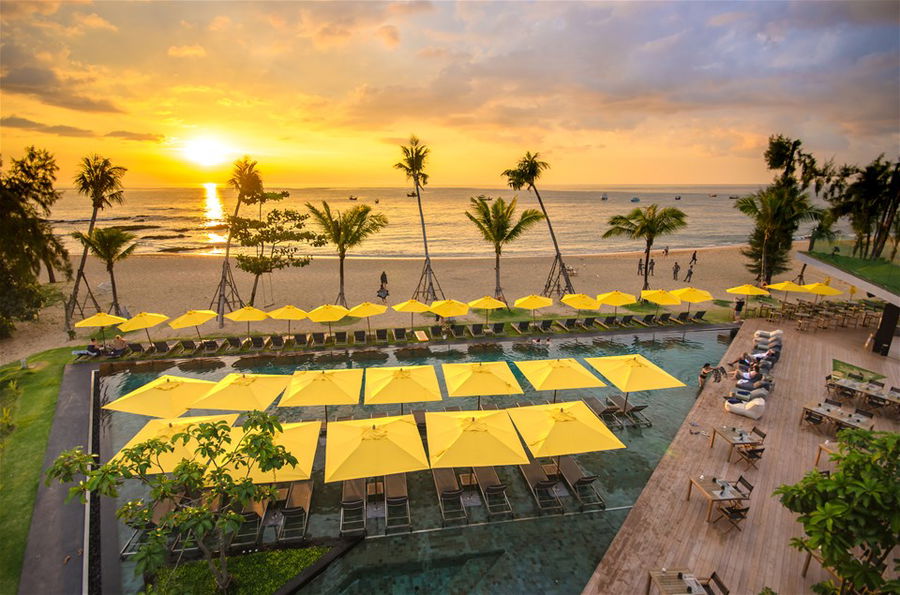 Sunset over a beach in Khao Lak, Thailand