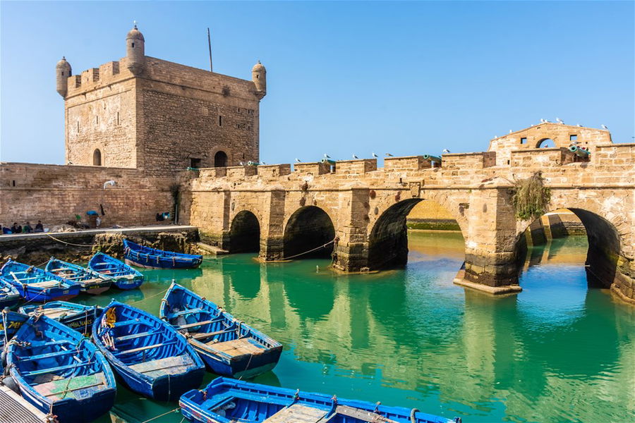 Fortress Bridge And Little Harbor Of Essaouira, Morocco