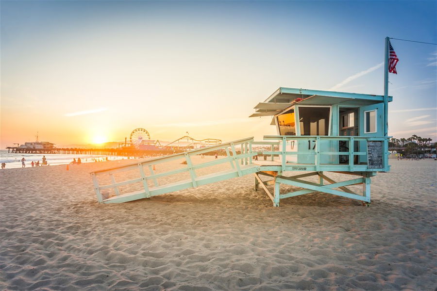 Sunset in Santa Monica, California