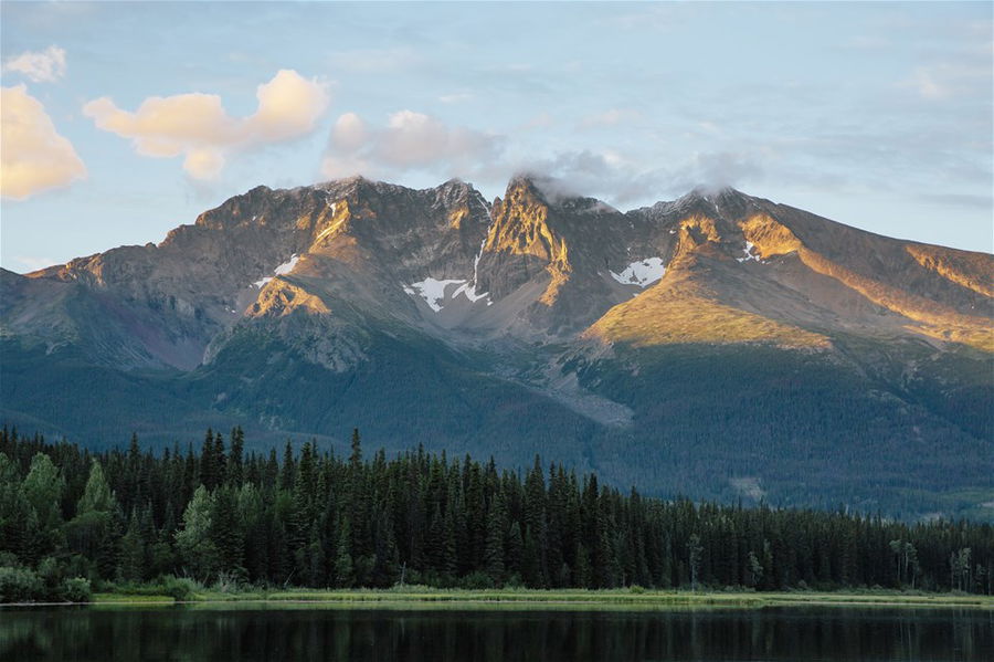 Hudson Bay Mountain overlooking Dennis Lake in Smithers, British Columbia, Canada.