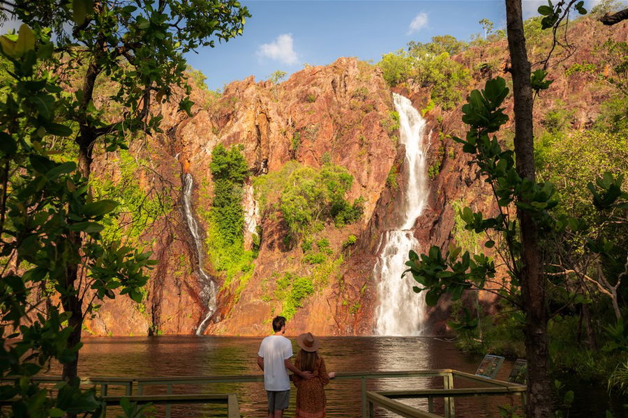 Admiring the spectacular Wangi Falls