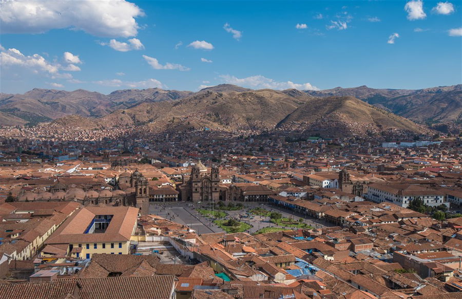 Panoramic view of Cusco Historic Centre, Peru