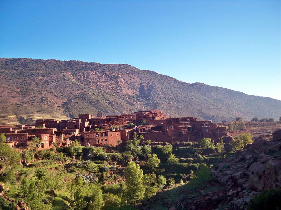 Buildings on the High Atlas Mountains in Morocco