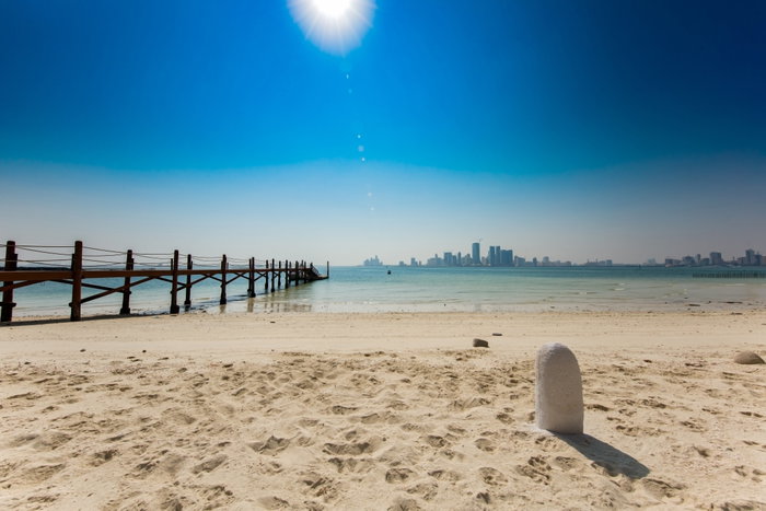 View of a coast on a very hot day in Bahrain
