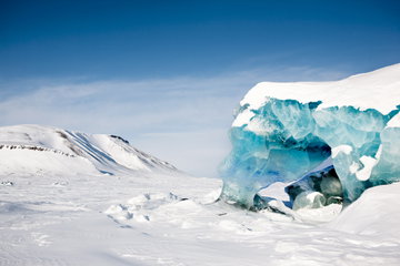 Detailed Glacier on Island of Spitsbergen, Svalbard, Norway