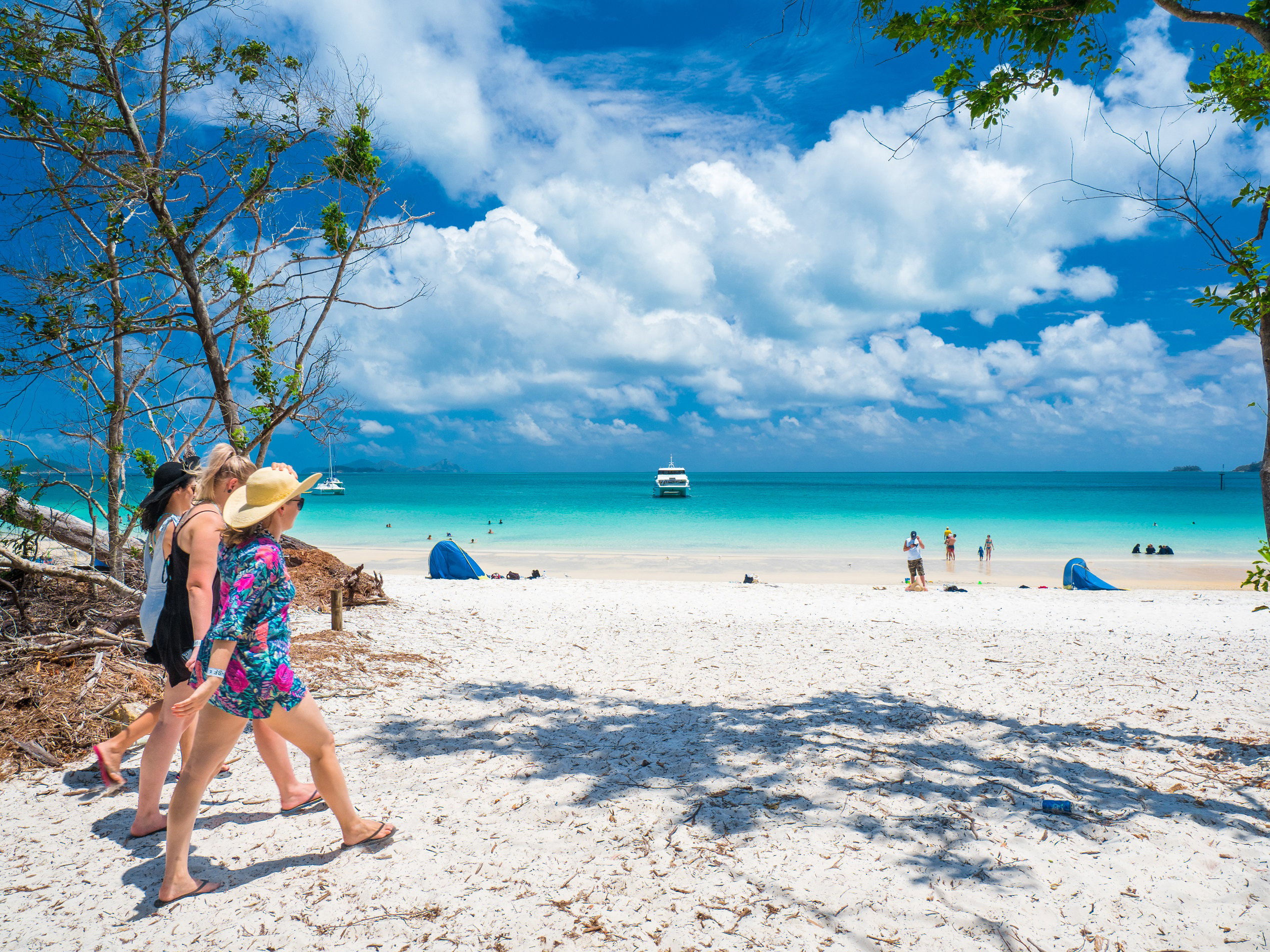 Strolling on Whitehaven Beach, Australia