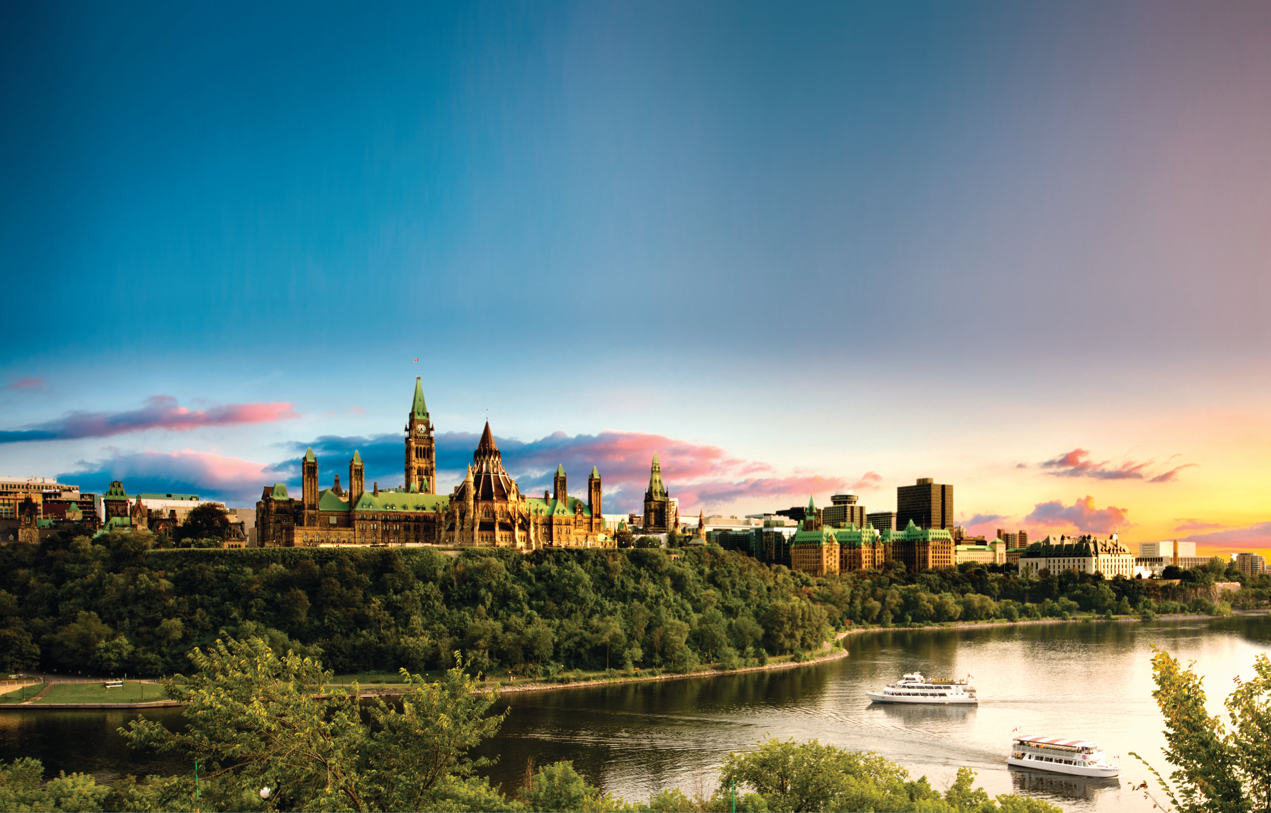 Panoramic view of Ottawa at sunset, Canada
