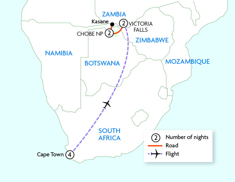 Cape Town, Victoria Falls & Chobe Safari
