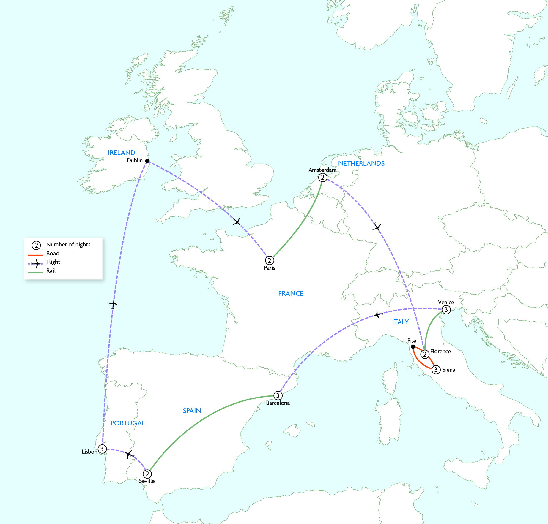 Grand Tour of Europe from Dublin