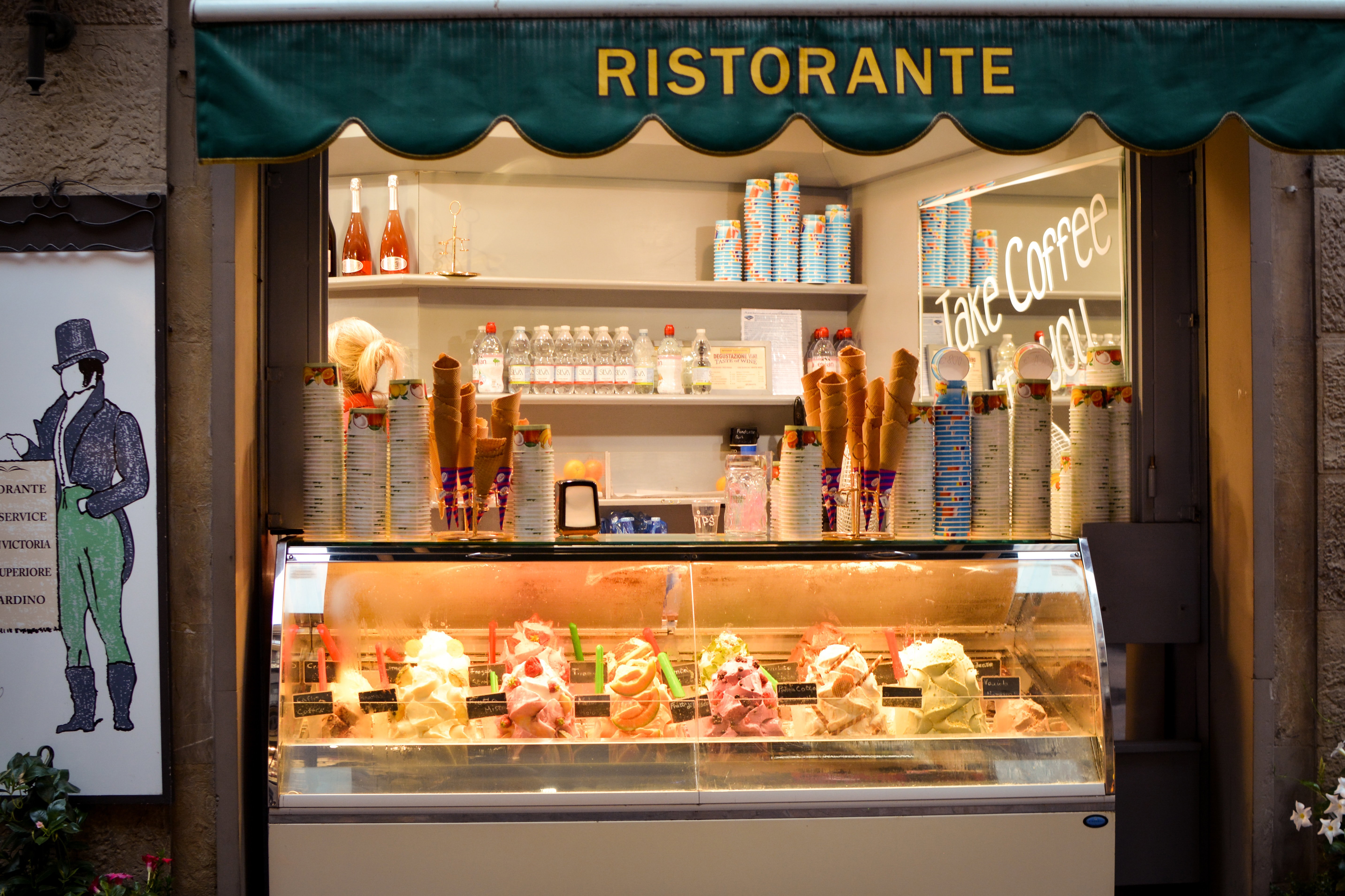 A gelato shop in Rome, Italy