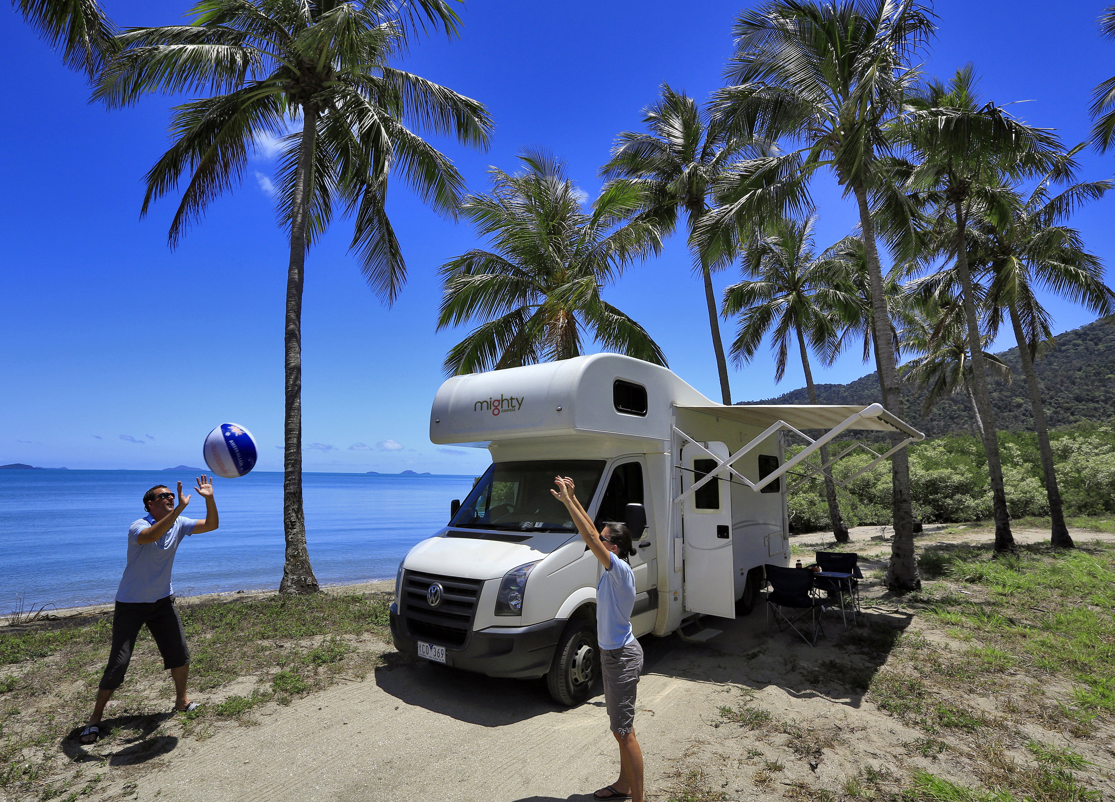 A motorhome on a beach in Australia