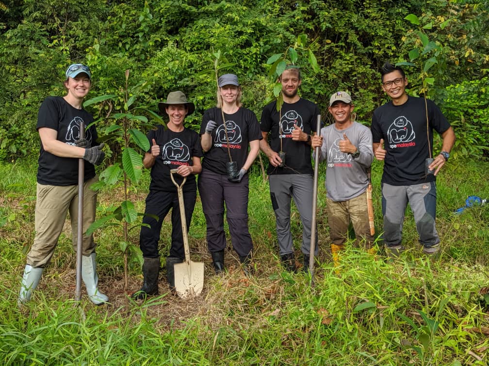 A group of conservation workers in Africa