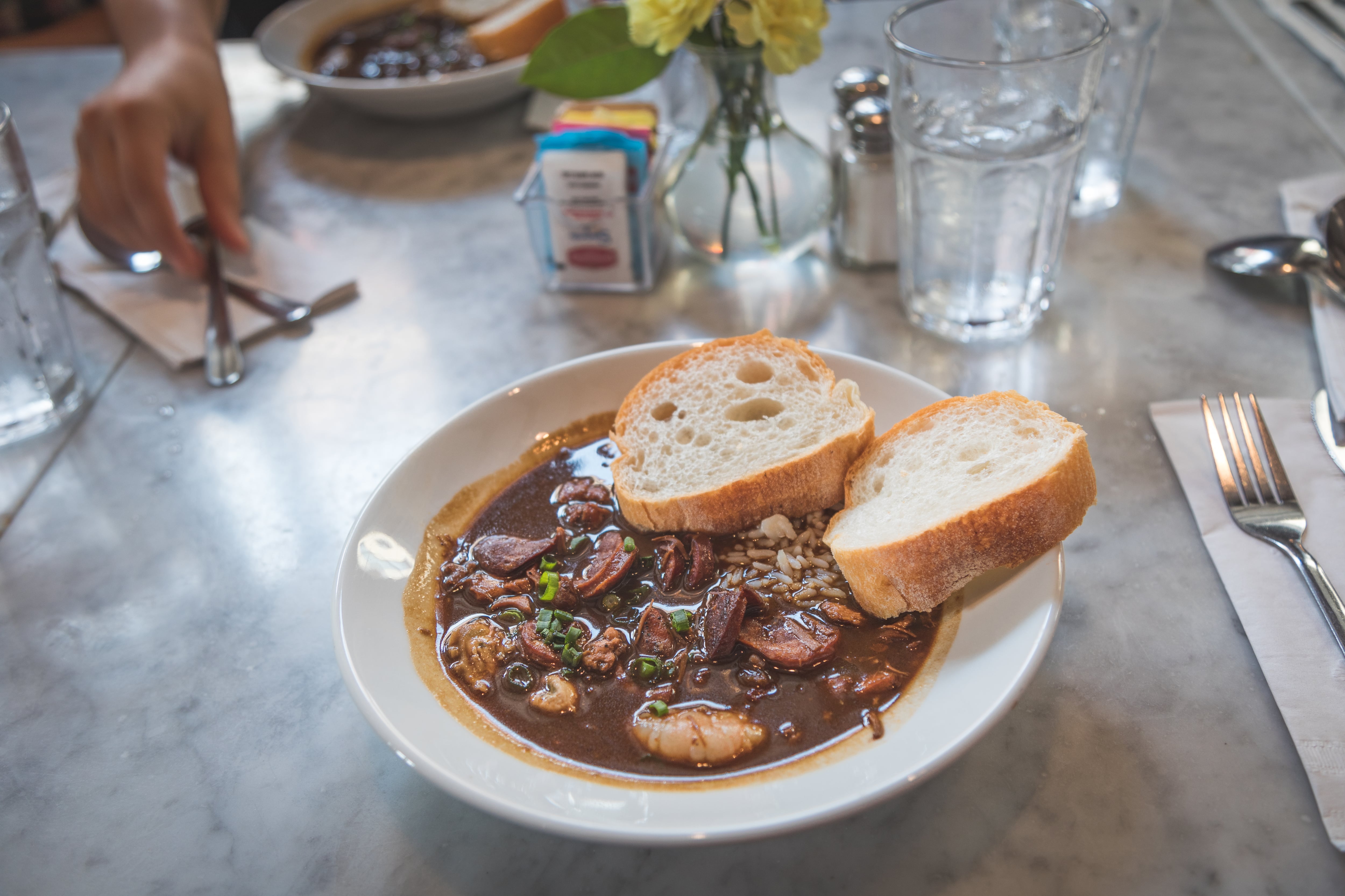 Gumbo with bread in the USA