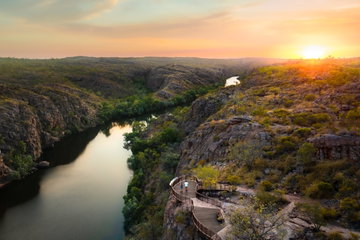 Stunning view of Nitimluk (Katherine) Gorge at Sunset, Northern Territory, Australia.