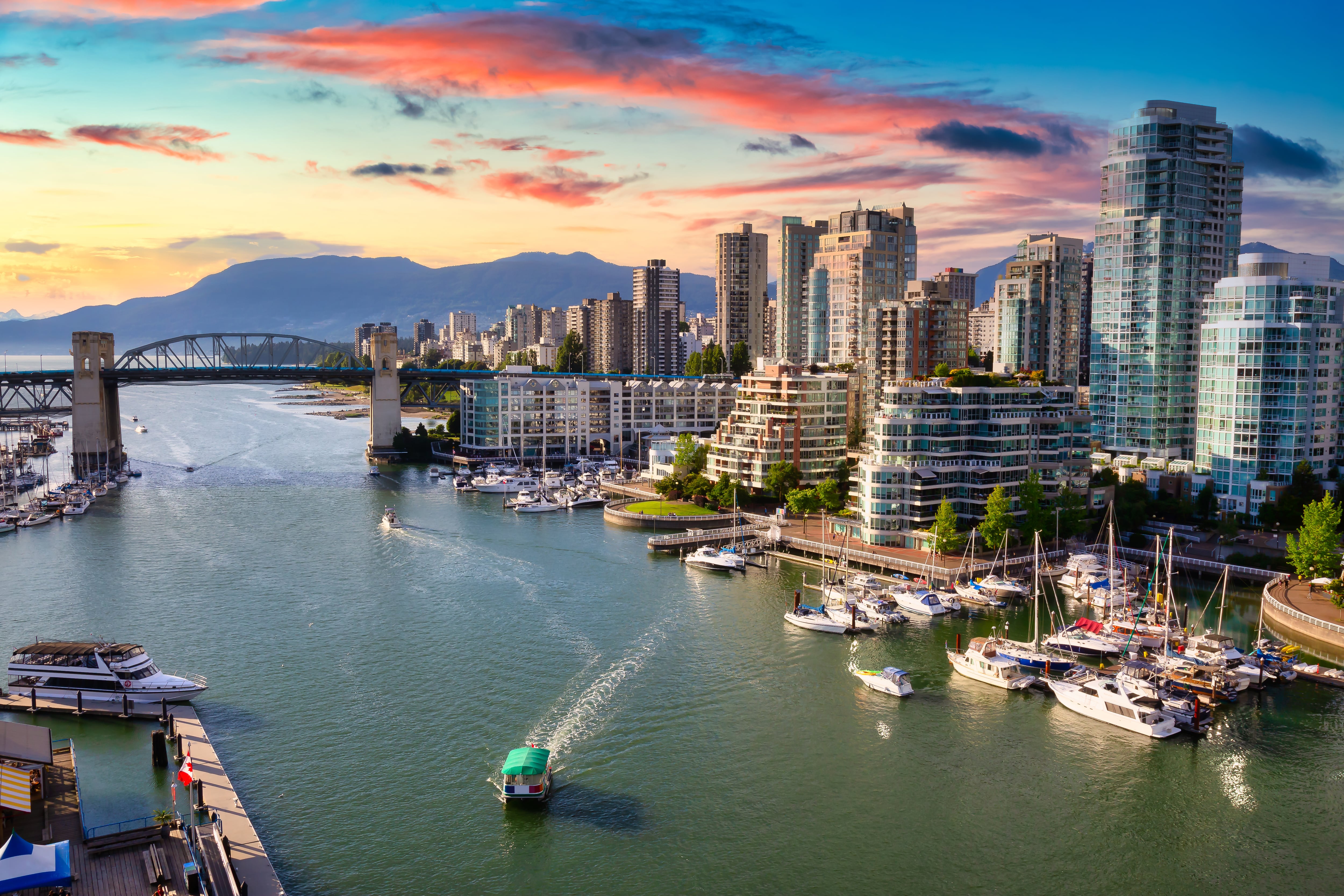 View of Burrard Bridge and False Creek, Downtown Vancouver
