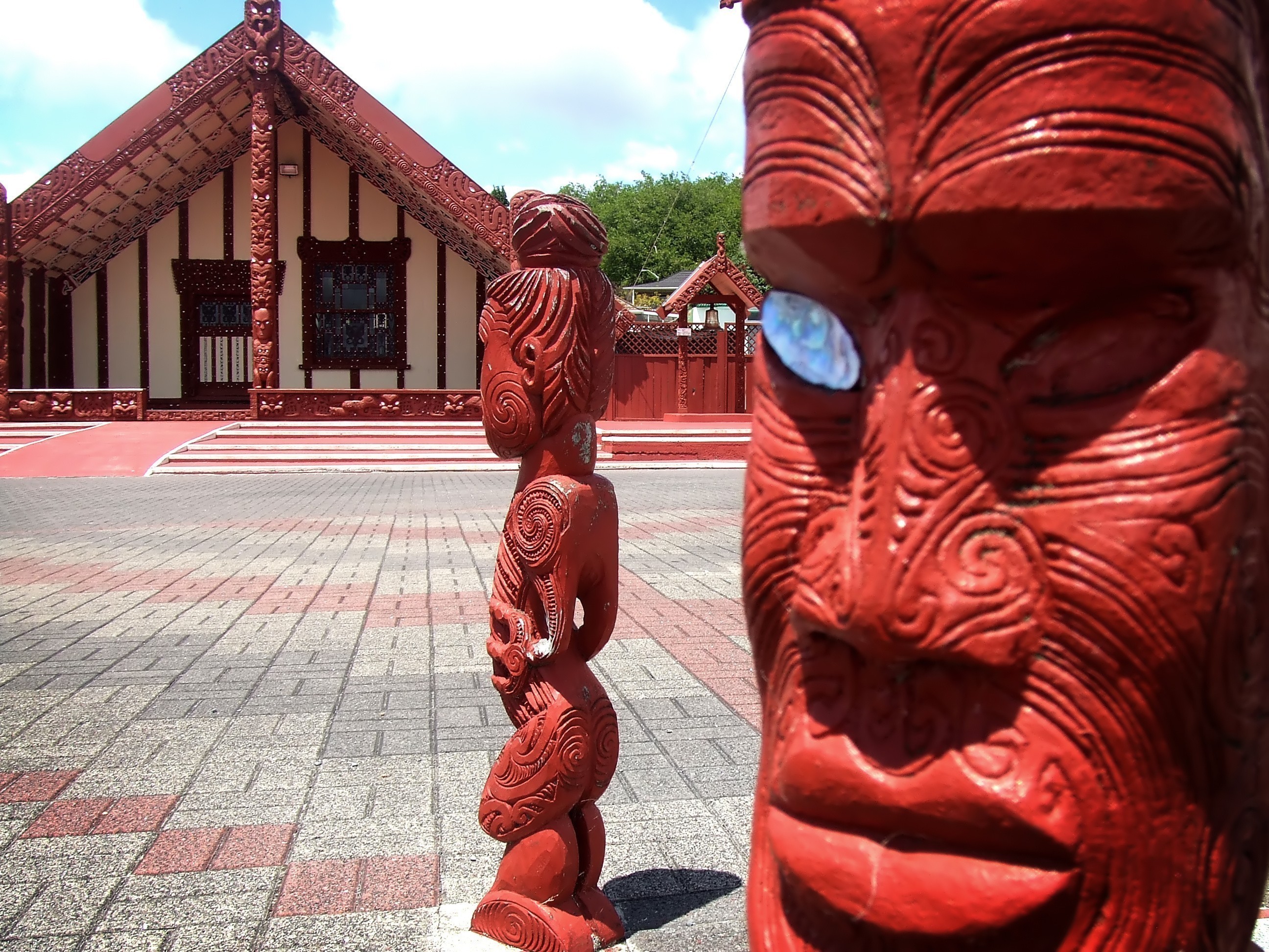 Marae Carvings, New Zealand
