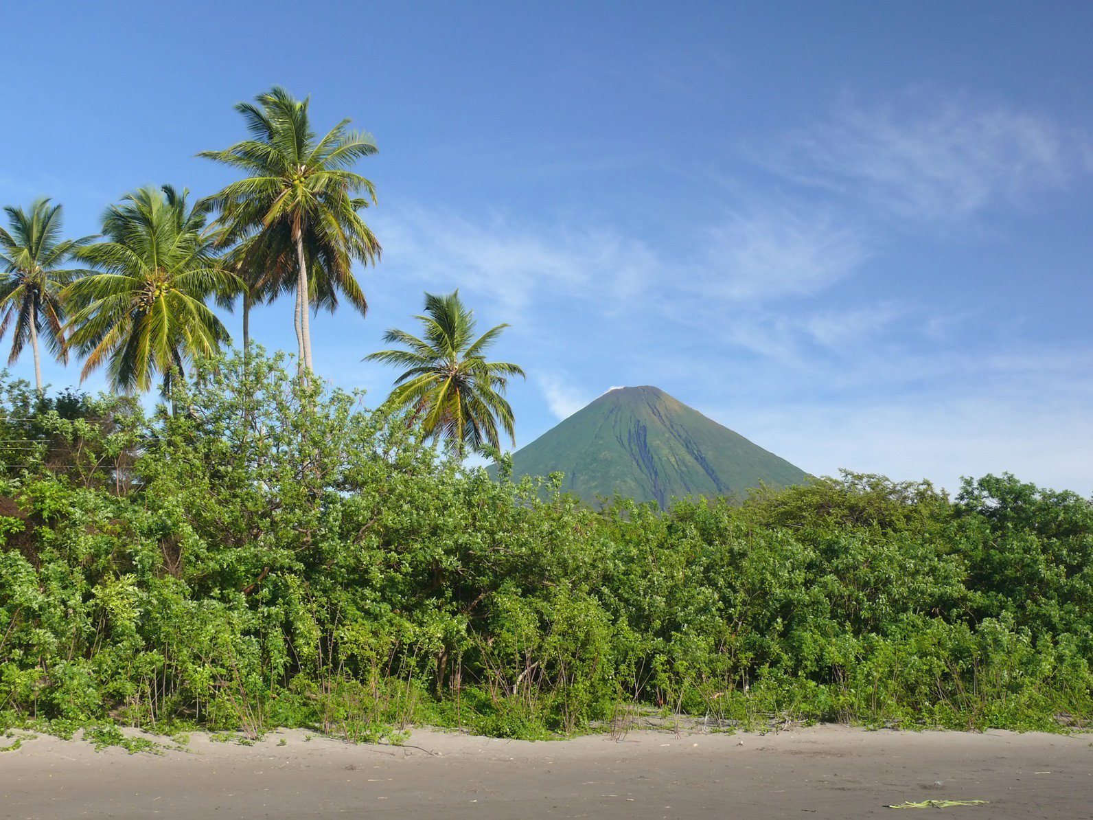 Black sand beach on Isla de Ometepe, Nicaragua
