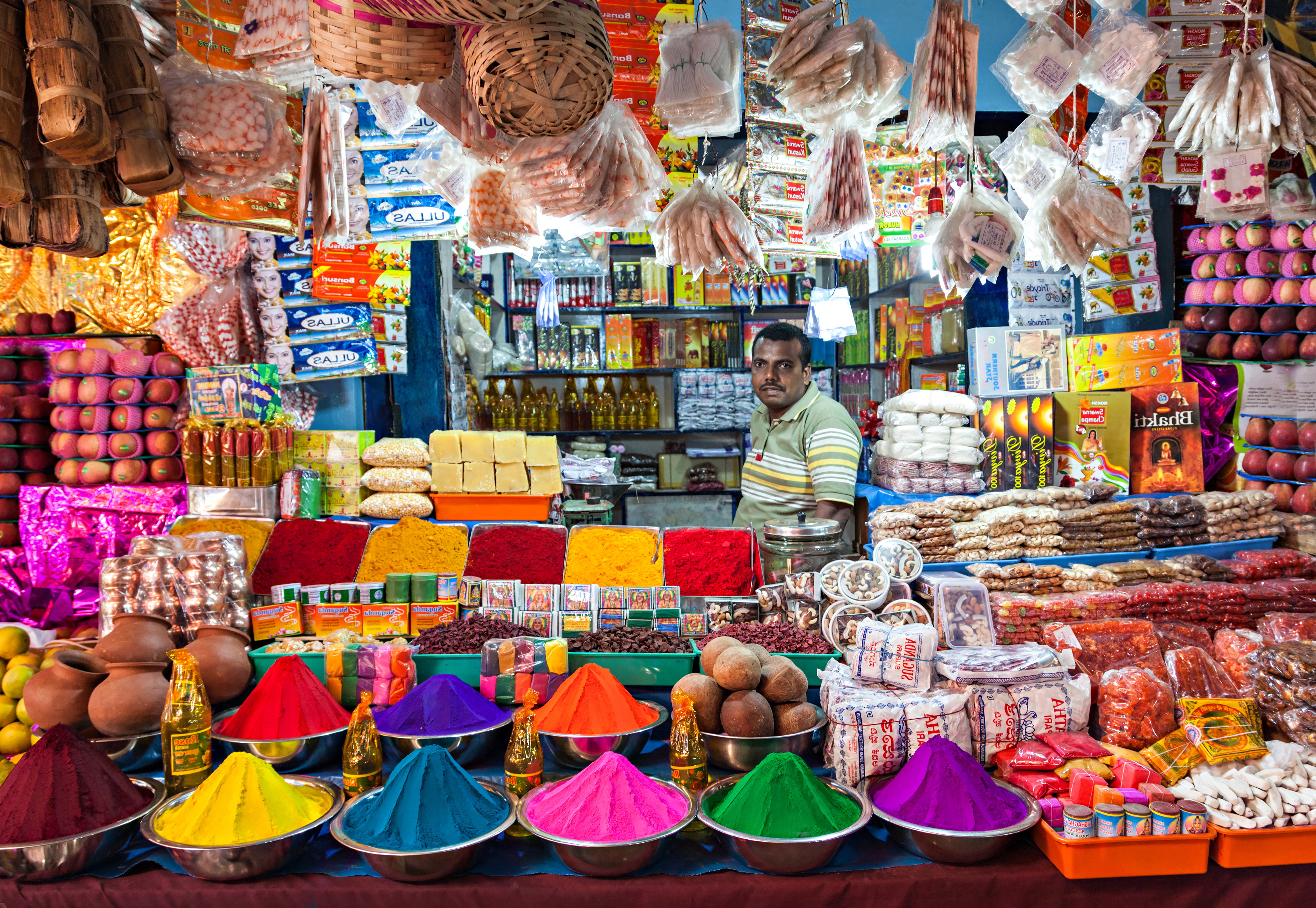 A food stall in Delhi, India