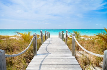 Beautiful beach at Caribbean Providenciales island in Turks and Caicos