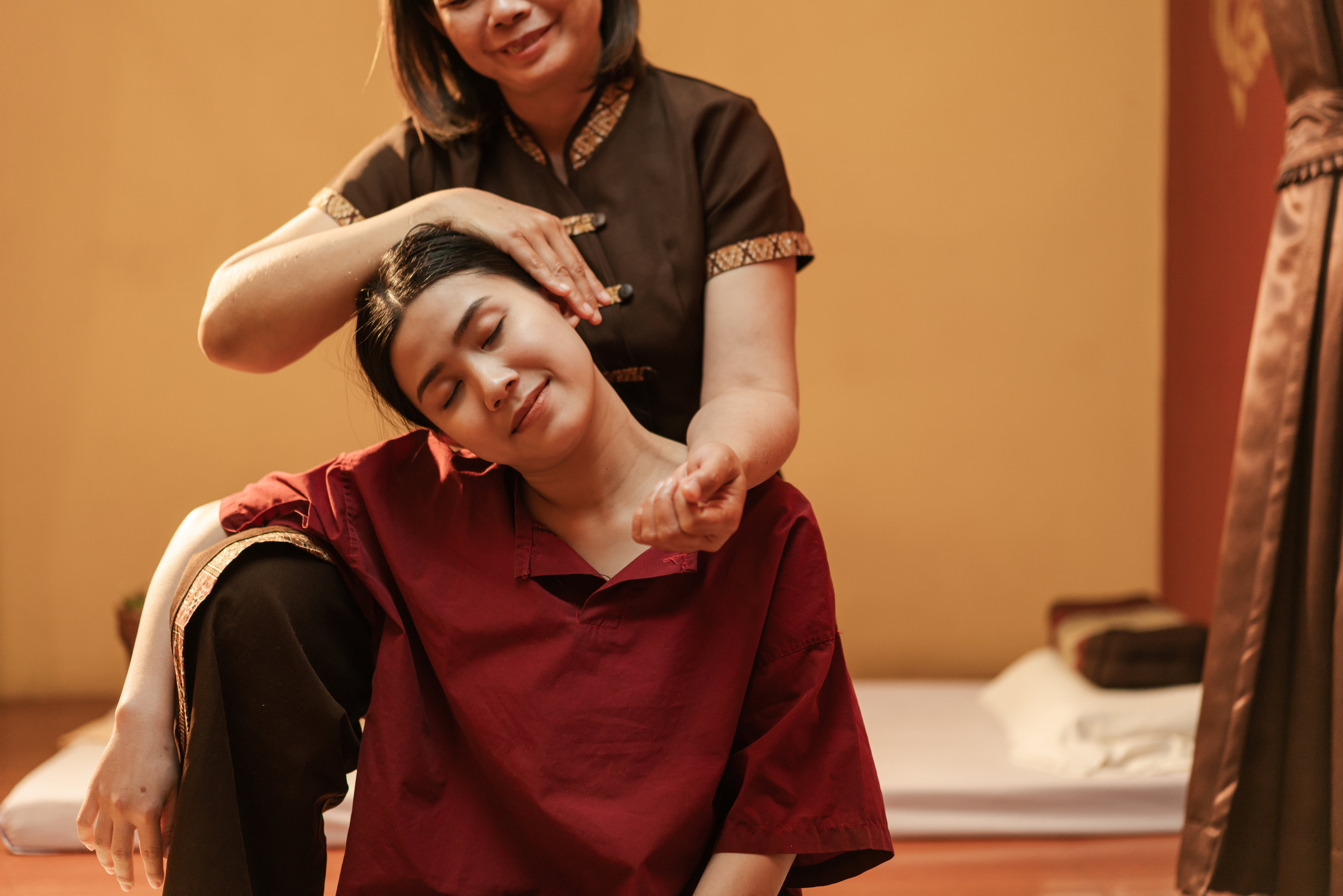A woman having a massage in Bali