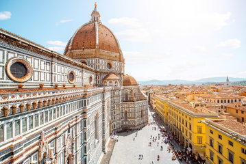 A close up of the Duomo in Florence, Italy