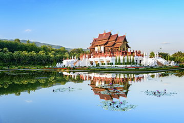 Royal Flora Ratchaphruek (Royal Park Rajapruek), Royal Pavilion, landmark of Chiang Mai, Thailand
