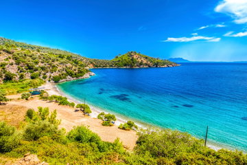 Mazikoy beach view in Bodrum, Turkey