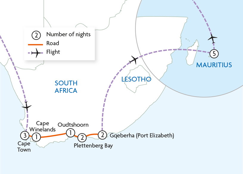 South African Fly Drive Safari & Mauritius