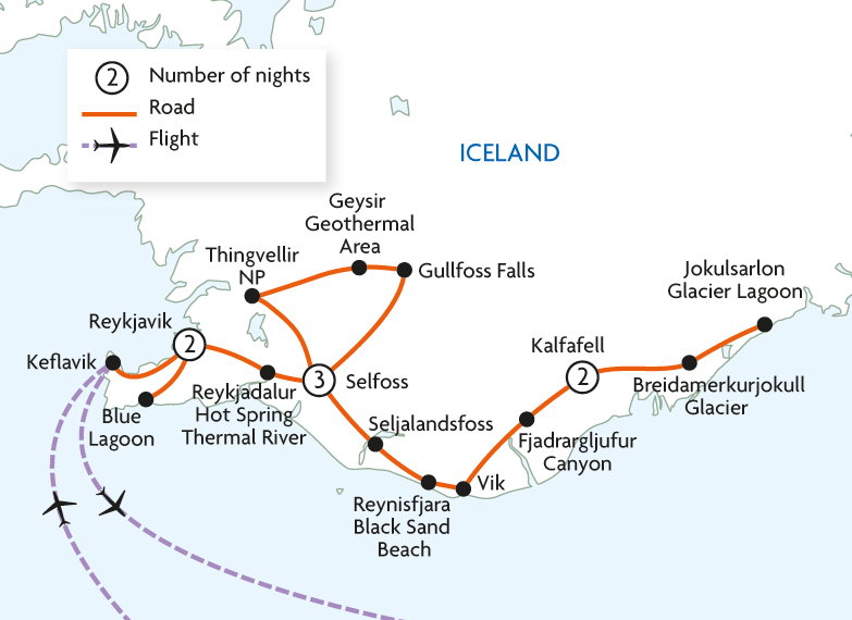 Southern Iceland's Geysers, Glaciers & Waterfalls