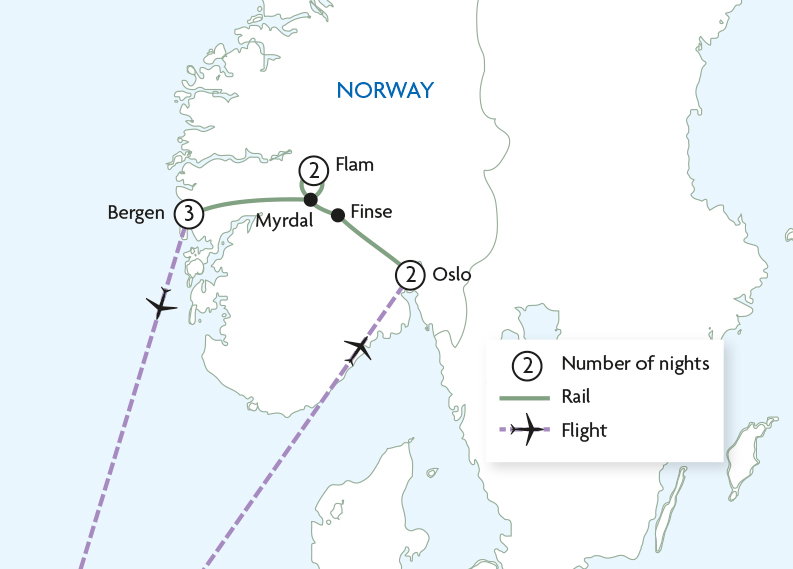 Norway Highlights by Rail: Oslo to Bergen