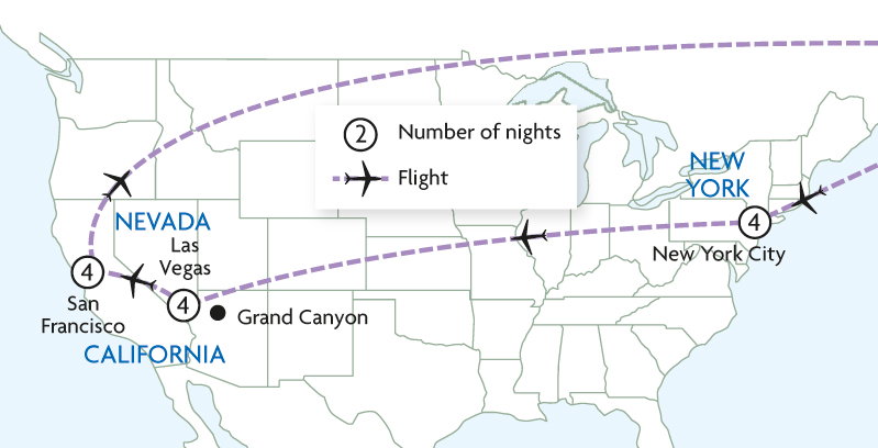 New York, Las Vegas & San Francisco