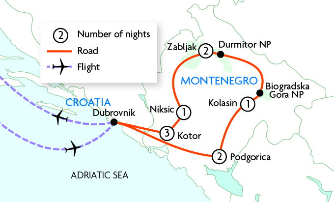Montenegro's Mountains, Forests & Coastline