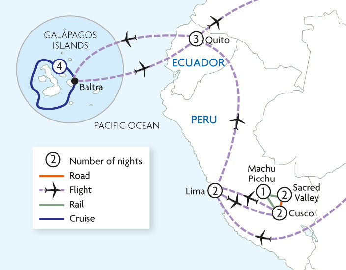 Machu Picchu, The Sacred Valley & Galapagos Islands from Dublin