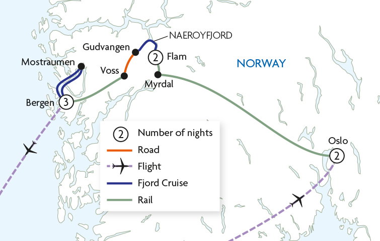 Norway Highlights by Rail & Fjord Cruise: Oslo to Bergen
