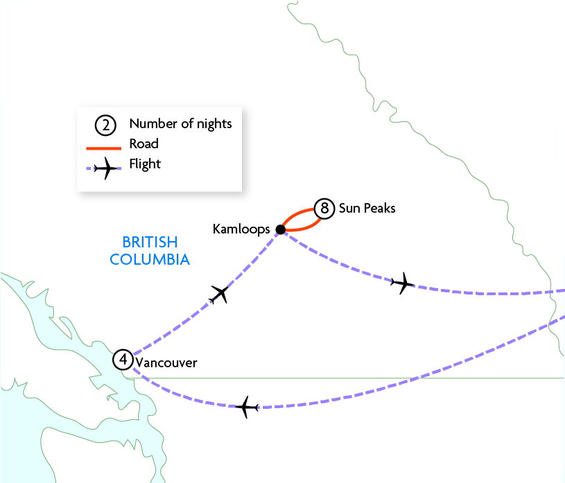 Vancouver to Sun Peaks Ski Holiday
