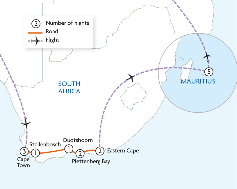 South African Fly Drive, Safari & Mauritius