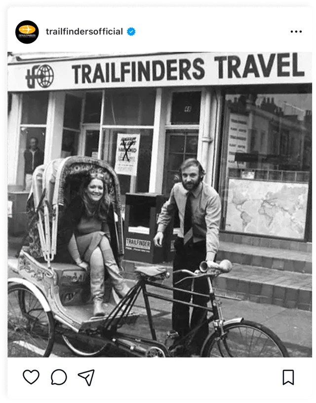 The first Trailfinders travel centre in 1970