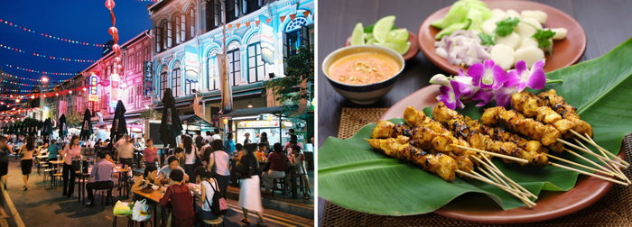 Singapore night markets and chicken satay