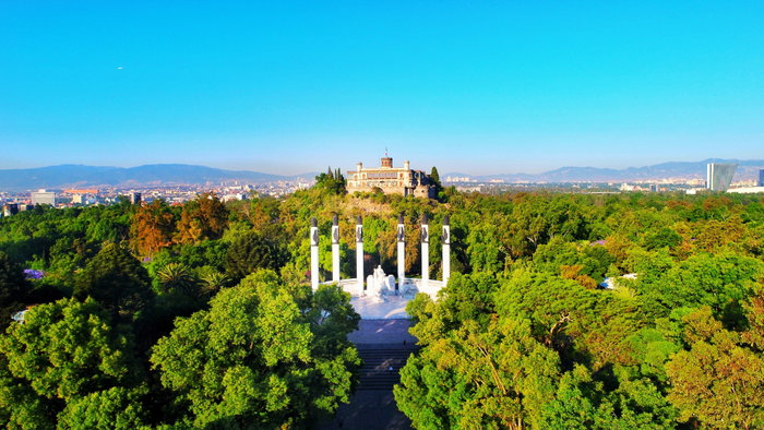 Castillo de Chapultepec Aerial Shot, Mexico City