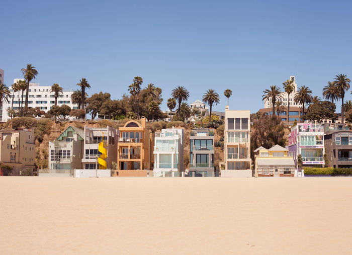 Santa Monica Beach Houses.More of my photos: City Of Los Angeles Santa Monica Los Angeles County Beach Santa Monica Beach House Home Interior City Building Exterior Beach House Palm Tree Board walk Sand Pacific Ocean Outdoors Horizontal USA Travel Southern California Built Structure Vacations Photography Architecture